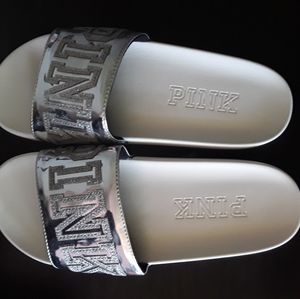 White slide shoes